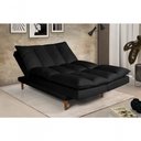 Ver imagem 3 de Sofá Cama Vancouver 3 Lugares Império Reclinável Casal Pés Madeira Suede Preto 381