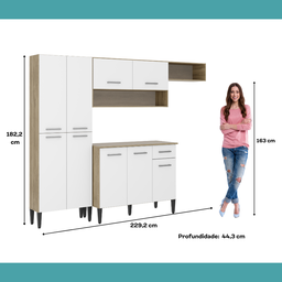 Cozinha Compacta com Armário e Balcão Arizona Glam Carraro - 4