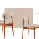 Ver imagem 5 de Sala de Jantar Mesa Ballare 120cm Tampo Redondo 4 Cadeiras Milano/Imbuia Nat/Cinam. Imbuia