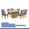 Conjunto Mesa Zara 170cm com 6 Cadeiras Canela Tampo Smart Plus com Vidro - 16
