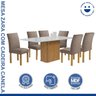 Conjunto Mesa Zara 170cm com 6 Cadeiras Canela Tampo Smart Plus com Vidro - 2