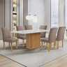Conjunto Mesa Zara 170cm com 6 Cadeiras Canela Tampo Smart Plus com Vidro - 1