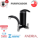 Ver imagem 2 de Purificador com Torneira Modelo Parede Bica Baixa Cristal 1/4 de Volta Ándria Cor Preto e Cr Durín