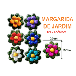 DECORAÇÃO JARDIM FLOR MARGARIDA CERÂMICA P/GRAMA OU PAREDE:TIFANY - 2