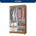 Ver imagem 2 de Roupeiro Guarda Roupa New Recife 4 Portas 2 Gavetas com Cabideiro com Pés em Pvc - Freijó/offwhite