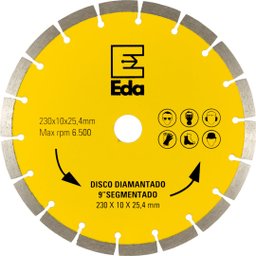 Disco Diamantado Segmentado 9 - 230 X 10 X 25,4 Mm - Eda - 2