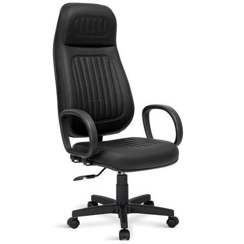 Cadeira Pres. Extra Costura H Universal C/braços Preta
