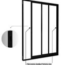Ver imagem 3 de Porta de Alumínio de Correr Lateral 2 Folhas 215x160cm Lucasa Ideale Preto
