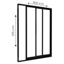 Ver imagem 2 de Porta de Alumínio de Correr Lateral 2 Folhas 215x160cm Lucasa Ideale Preto