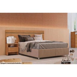 Cabeceira Cama Box Madeirado Casal Prime c/ 1 Mesa Freijó Cumaru - Novo Horizonte - 3