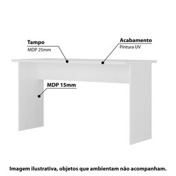 Escrivaninha com 136 cm - Branco - 2