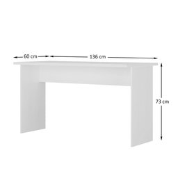 Escrivaninha com 136 cm - Branco - 5