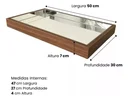 Ver imagem 2 de Bandeja Espelhada Flutuante Decorativa Mesa Bar Aparado 50x30cm Madeira Laminado