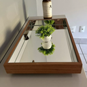 Ver imagem 5 de Bandeja Espelhada Flutuante Decorativa Mesa Bar Aparado 50x30cm Madeira Laminado