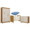 Ver imagem 1 de Quarto de Bebê Zaki e Berço Americano Evolution 4 em 1 Areia Acetinado Savana com Colchão Ortobom