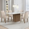 Conjunto Mesa Zara 120cm com 4 Cadeiras Canela Tampo Smart Plus com Vidro - 1