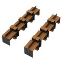 Ver imagem 3 de Estação de Trabalho 16 Lugares Smart Office 16 Mesas 12 Armários Livreiro - Preto e Cedro