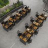 Estação de Trabalho 16 Lugares Smart Office 16 Mesas 12 Armários Livreiro - Preto e Cedro - 1