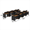 Ver imagem 2 de Estação de Trabalho 16 Lugares Smart Office 16 Mesas 12 Armários Livreiro - Preto e Cedro