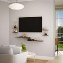 Ver imagem 2 de Rack Tv Suspenso para Quarto Sala Nogal 115cm