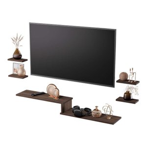 Rack Tv Suspenso para Quarto Sala Nogal 115cm