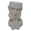 Ver imagem 1 de Rosto Enfeite Decoração Impressão 3d Porta Objeto Vaso 14 Cm Sala Branco