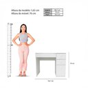 Ver imagem 4 de Mesa de Escritório Ditália 4 Gav C/tampo Vidro Pe-150 Cor:branco