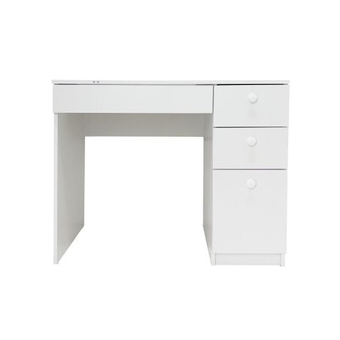Mesa de Escritório Ditália 4 Gav C/tampo Vidro Pe-150 Cor:branco
