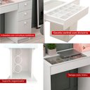 Ver mais imagens de Mesa de Escritório Ditália 4 Gav C/tampo Vidro Pe-150 Cor:branco