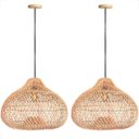 Ver imagem 1 de 2 Pendente Fibra Natural Rattan Boho Gota Bali NAT76