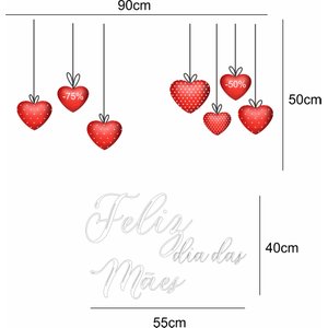 Adesivo de Vitrine Feliz Dia Das Mães