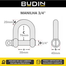 Cinta de Reboque Personalizada Budin ? 40 Toneladas, 9 Metros, Manilhas 3/4 ? Ideal para Veículos Le - 2