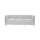 Ver imagem 1 de Sofa Le Corbusier 3 Lugares Inox em Couro Natural Branco