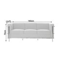 Ver imagem 2 de Sofa Le Corbusier 3 Lugares Inox em Couro Natural Branco
