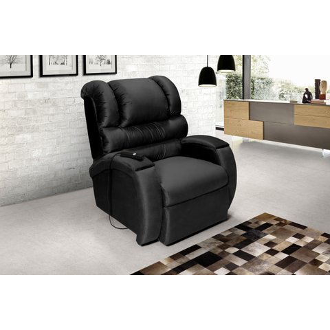 Poltrona Reclinável Imperial Motorizada Suede com Lift:preto 381
