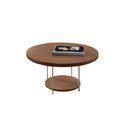 Ver imagem 2 de Mesa de Centro Decorativa Sala de Estar Walker Pés de Aço Tampo Mdf Castanho G26 - Gran Belo