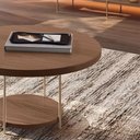 Ver imagem 5 de Mesa de Centro Decorativa Sala de Estar Walker Pés de Aço Tampo Mdf Castanho G26 - Gran Belo