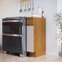 Ver imagem 1 de Balcão de Cozinha Porta Condimentos 1 Porta 20cm com Rodapé e Tampo 100% BP Organic Marrom/Nature/Sa