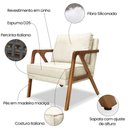 Ver imagem 5 de Poltrona Luxo Lara para Sala Base de Madeira Linho Bege - Bz Home Decor