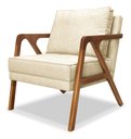 Ver imagem 2 de Poltrona Luxo Lara para Sala Base de Madeira Linho Bege - Bz Home Decor