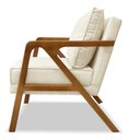 Ver imagem 3 de Poltrona Luxo Lara para Sala Base de Madeira Linho Bege - Bz Home Decor