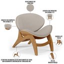 Ver imagem 4 de Poltrona Decorativa Orgânica Sala Living Kadosh L02 Linho Bege - Lyam Decor