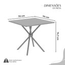 Ver imagem 3 de Conjunto Sala de Jantar Mesa Quadrada 70x70cm Tampo Madeira MDP Indiana 4 Cadeiras Rio Marrom/Preto Floral