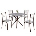 Ver imagem 2 de Conjunto Sala de Jantar Mesa Quadrada 75x75cm Tampo Granito Ocre 4 Cadeiras Rio