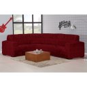 Ver imagem 1 de Capa para Sofá de Canto 5 e 6 Lugares - Vinho