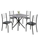 Ver imagem 2 de Conjunto Sala de Jantar Mesa Quadrada 75x75cm Tampo Granito Ocre 4 Cadeiras Rio