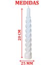 Ver imagem 4 de Kit 6 Vela Espiral Decoração Natalina Branco Torcida de 20cm