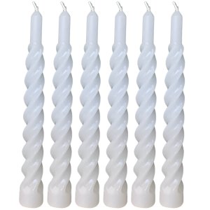 Kit 6 Vela Espiral Decoração Natalina Branco Torcida de 20cm