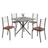 Conjunto Sala de Jantar Mesa Quadrada 75x75cm Tampo Granito Ocre 4 Cadeiras Rio - 2