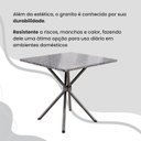 Ver mais imagens de Conjunto Sala de Jantar Mesa Quadrada 75x75cm Tampo Granito Ocre 4 Cadeiras Rio Prata/C. Marrom/Mart